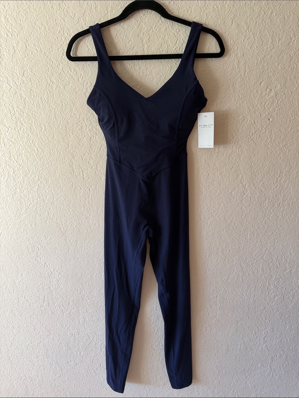 Vitality Cloud ll Jumpsuit Size S Oxford Navy Blue V-Neck Contouring Snatched - Picture 11 of 12